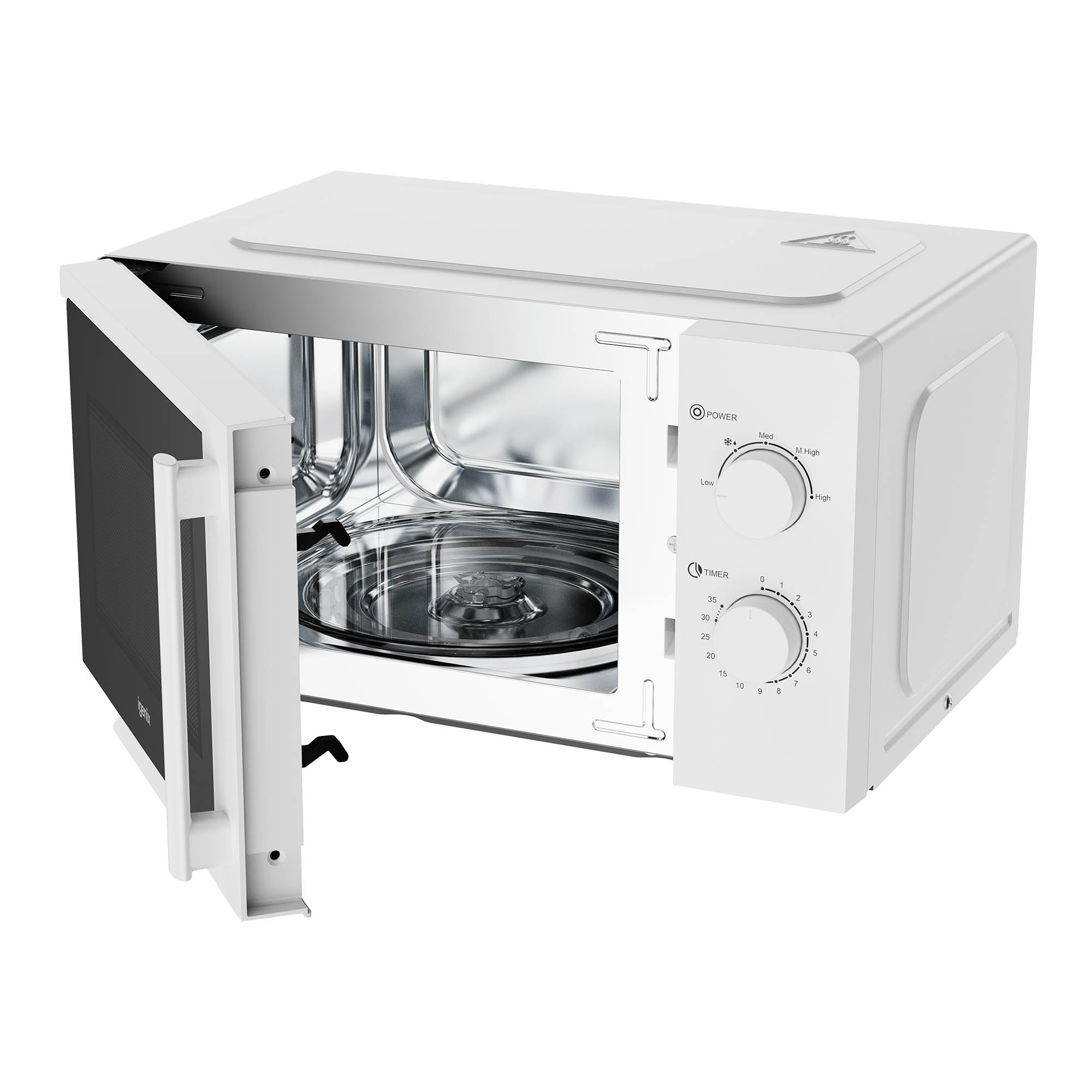 Igenix 20L 800W White Manual Microwave with Stainless Steel Cavity